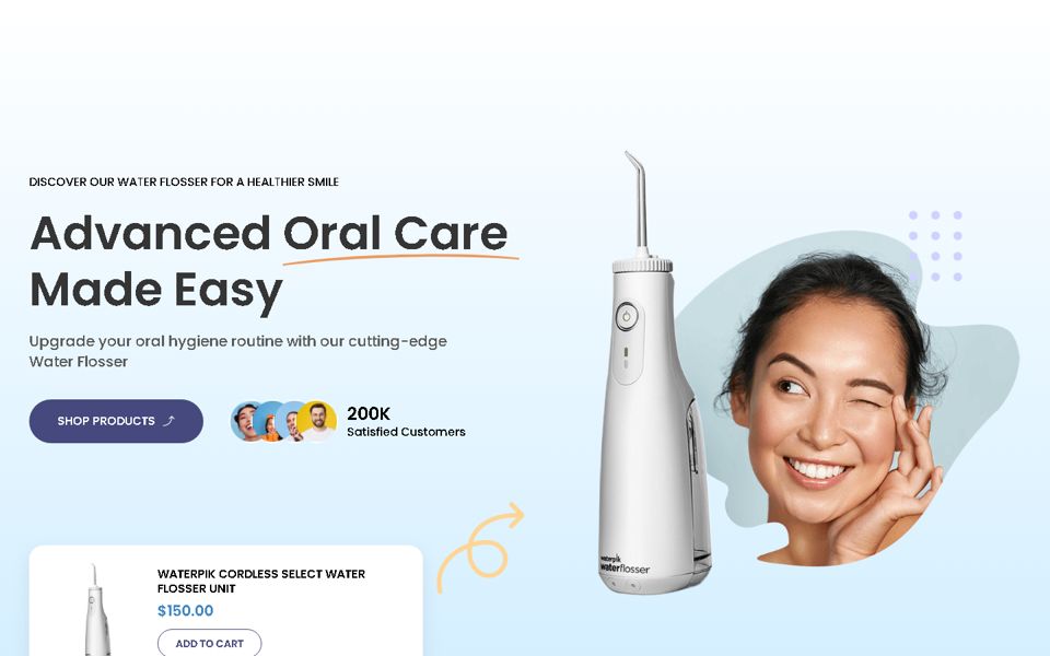 Oral Care page preview