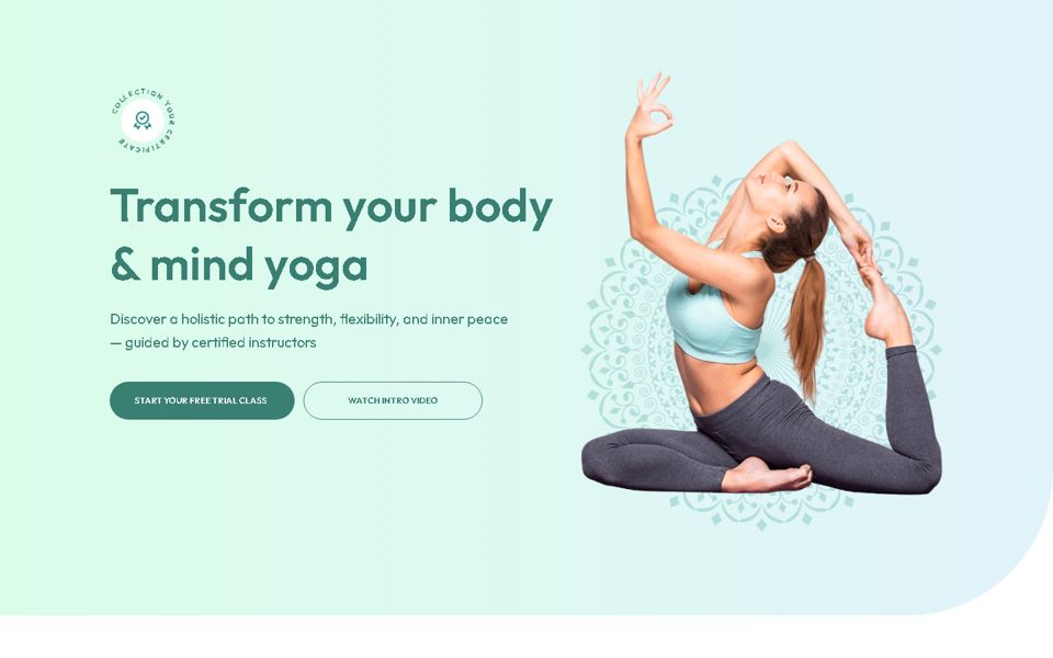 Yoga Studio page preview